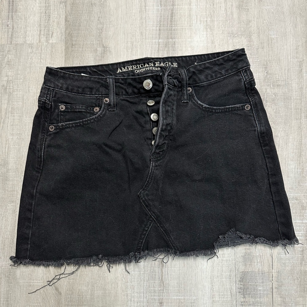 American Eagle black denim skirt